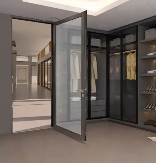 Glass Door With Hinged Return Panel