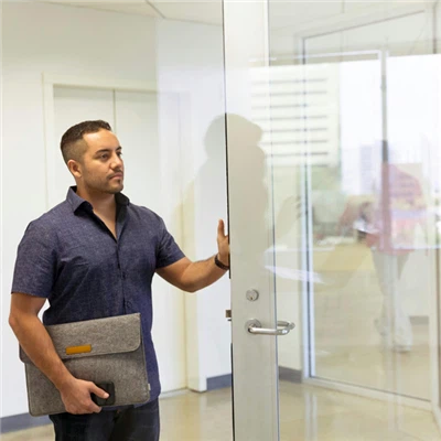 Frameless Corner Rectangle Hinged Glass Door