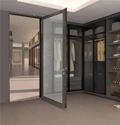 Glass Door With Hinged Return Panel